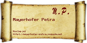 Mayerhofer Petra névjegykártya