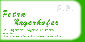petra mayerhofer business card
